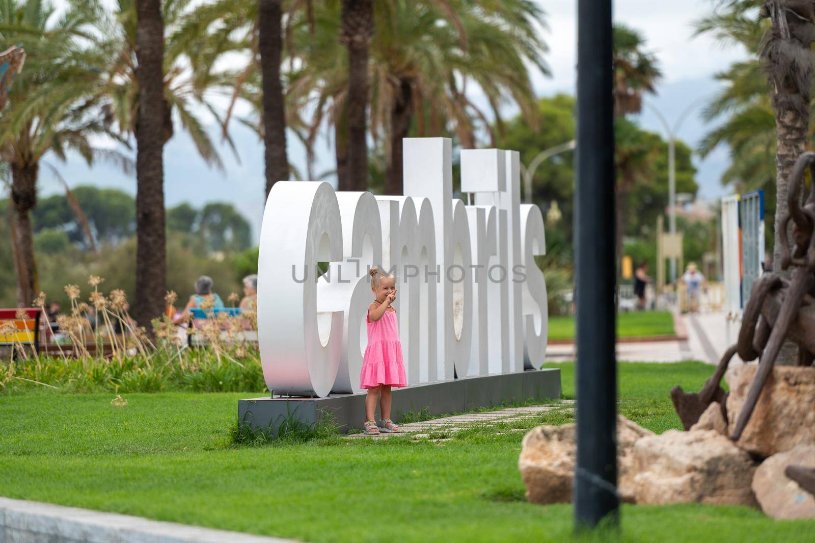 Cambrils, Spain : 2022 September 10 : Panorama at the end of summer in the tourist city of Cambrils in Catalonia in the summer of 2022.