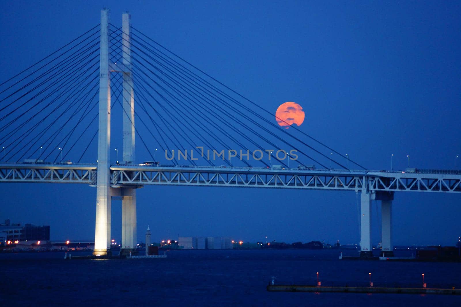 Middle Autumn Meitage and Yokohama Baybridge. Shooting Location: Yokohama-city kanagawa prefecture