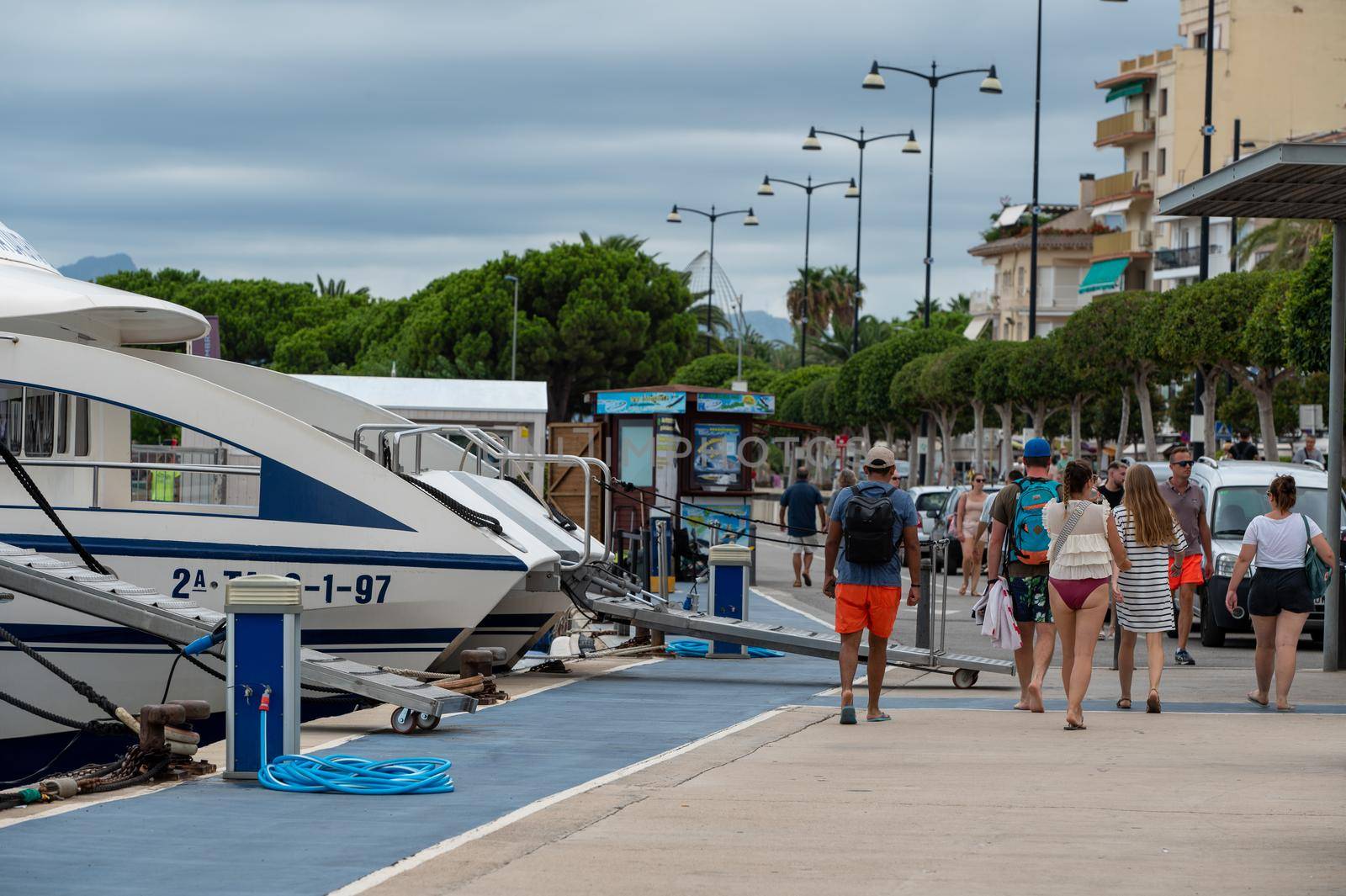 Cambrils, Spain : 2022 September 10 : Panorama at the end of summer in the tourist city of Cambrils in Catalonia in the summer of 2022.