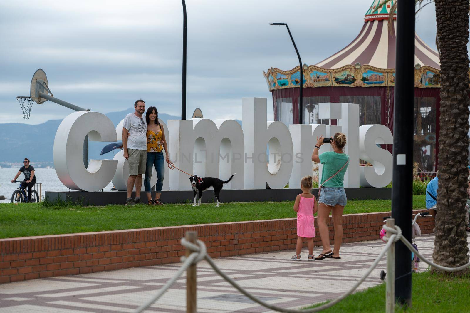 Cambrils, Spain : 2022 September 10 : Panorama at the end of summer in the tourist city of Cambrils in Catalonia in the summer of 2022.