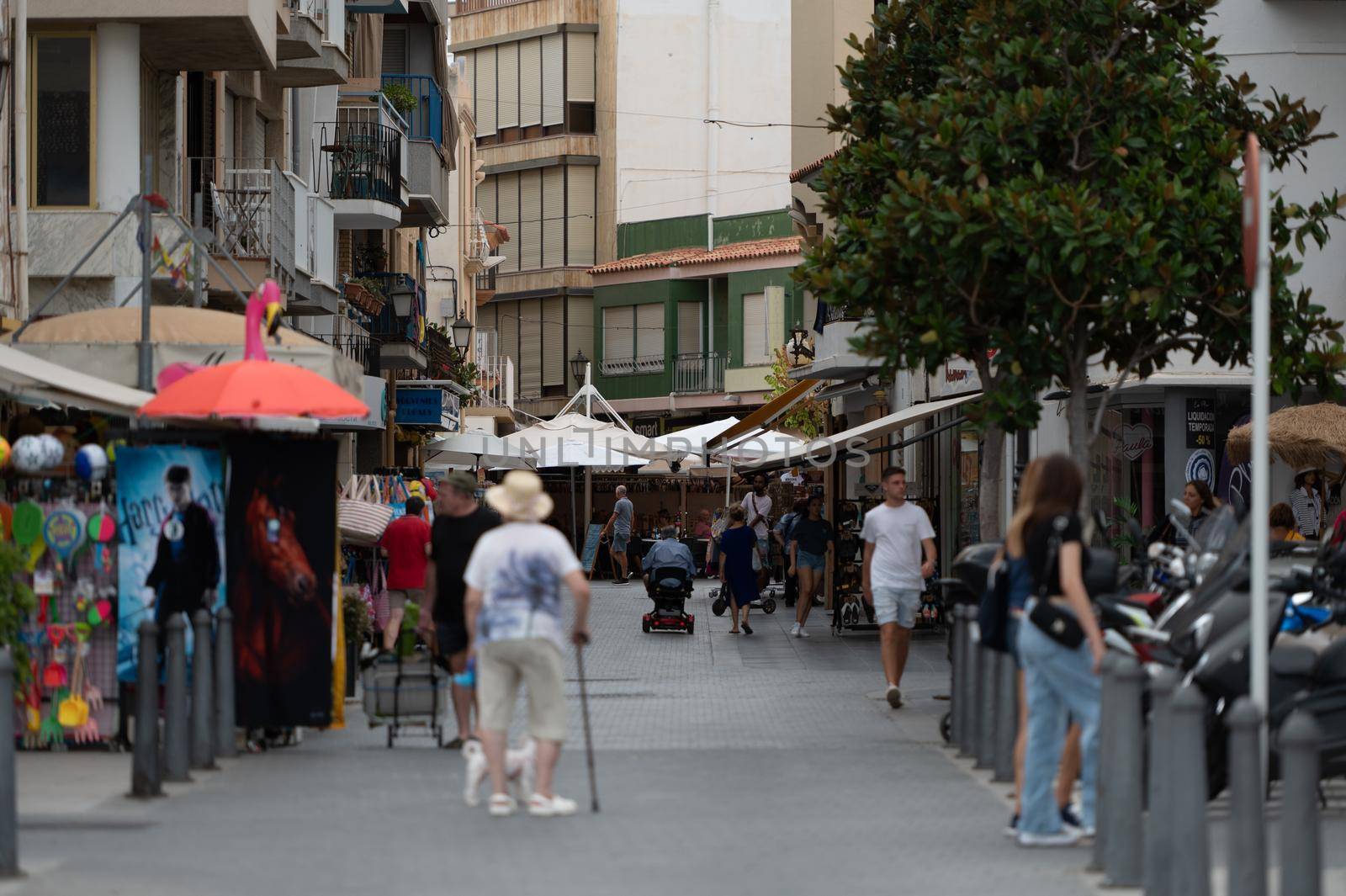 Cambrils, Spain : 2022 September 10 : Panorama at the end of summer in the tourist city of Cambrils in Catalonia in the summer of 2022.