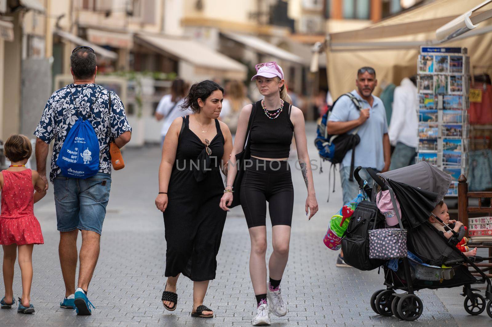 Cambrils, Spain : 2022 September 10 : Panorama at the end of summer in the tourist city of Cambrils in Catalonia in the summer of 2022.
