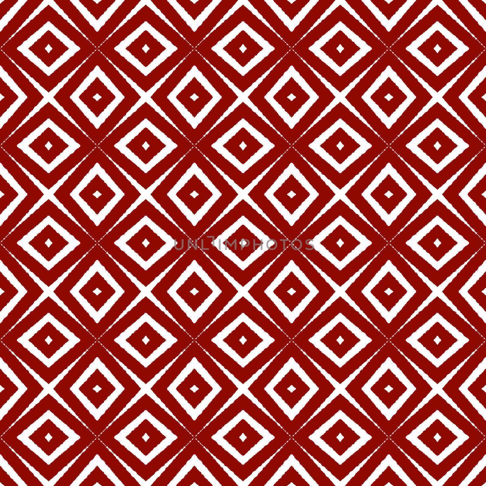 Ethnic hand painted pattern. Maroon symmetrical kaleidoscope background. Textile ready classic print, swimwear fabric, wallpaper, wrapping. Summer dress ethnic hand painted tile.