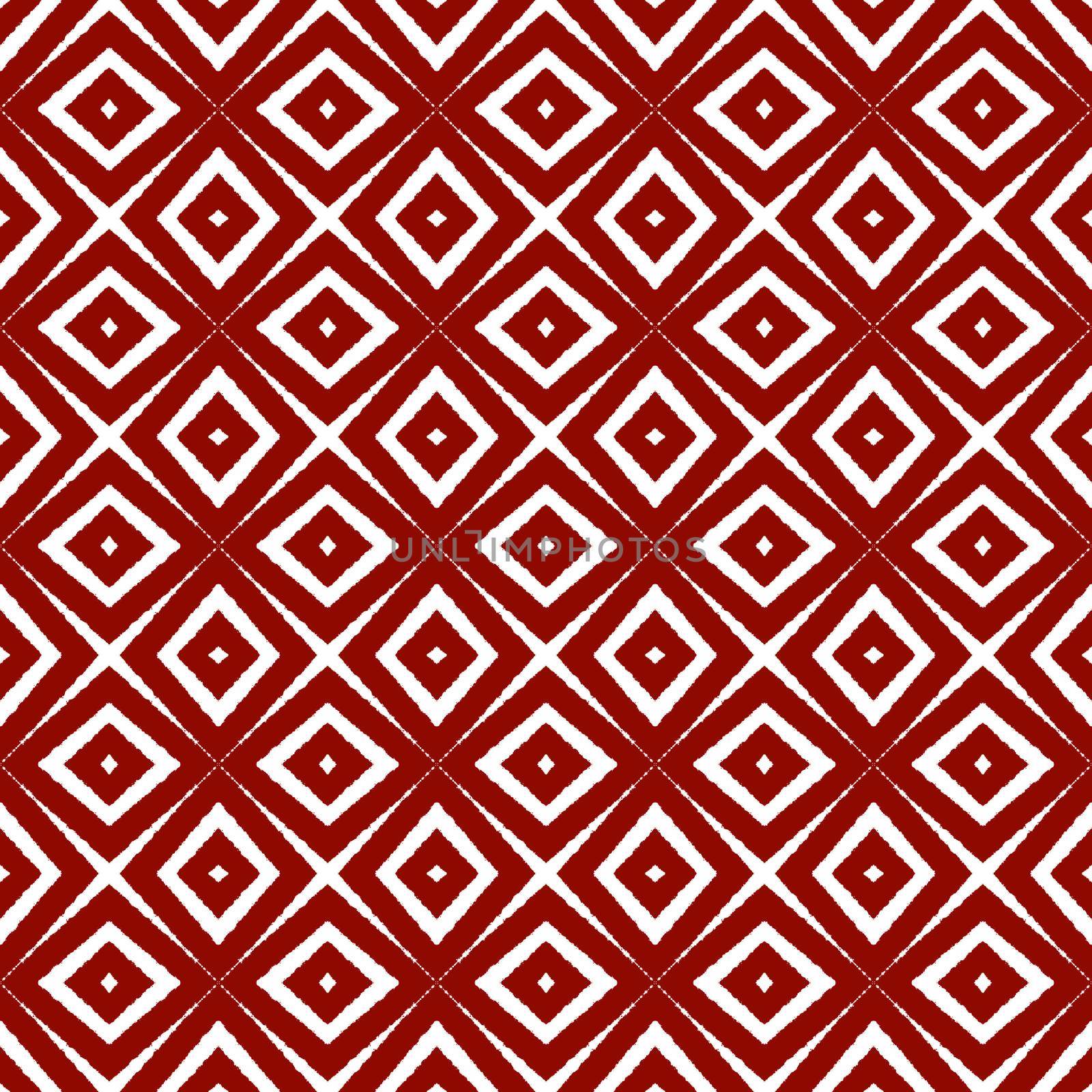 Ethnic hand painted pattern. Maroon symmetrical by beginagain