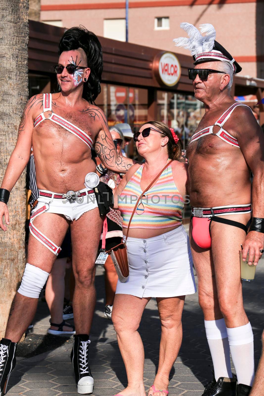 Benidorm, Alicante, Spain- September 10, 2022: People dancing and having fun at the Gay Pride Parade in Benidorm in September