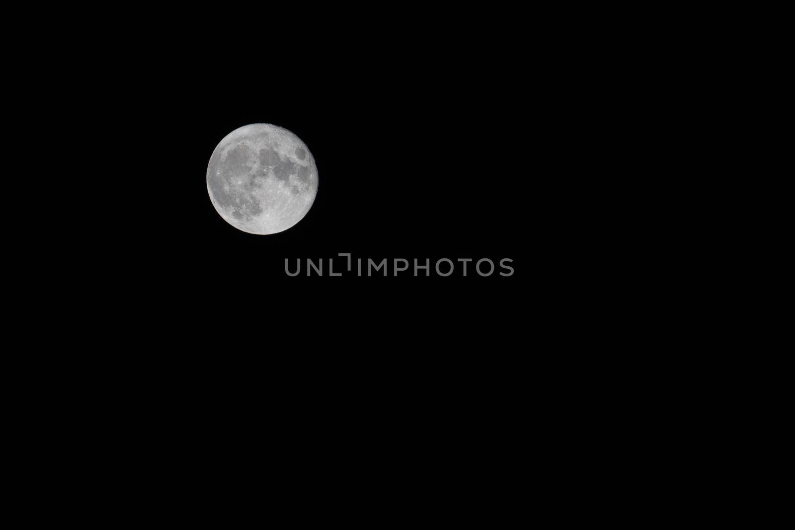 Full moon on black background