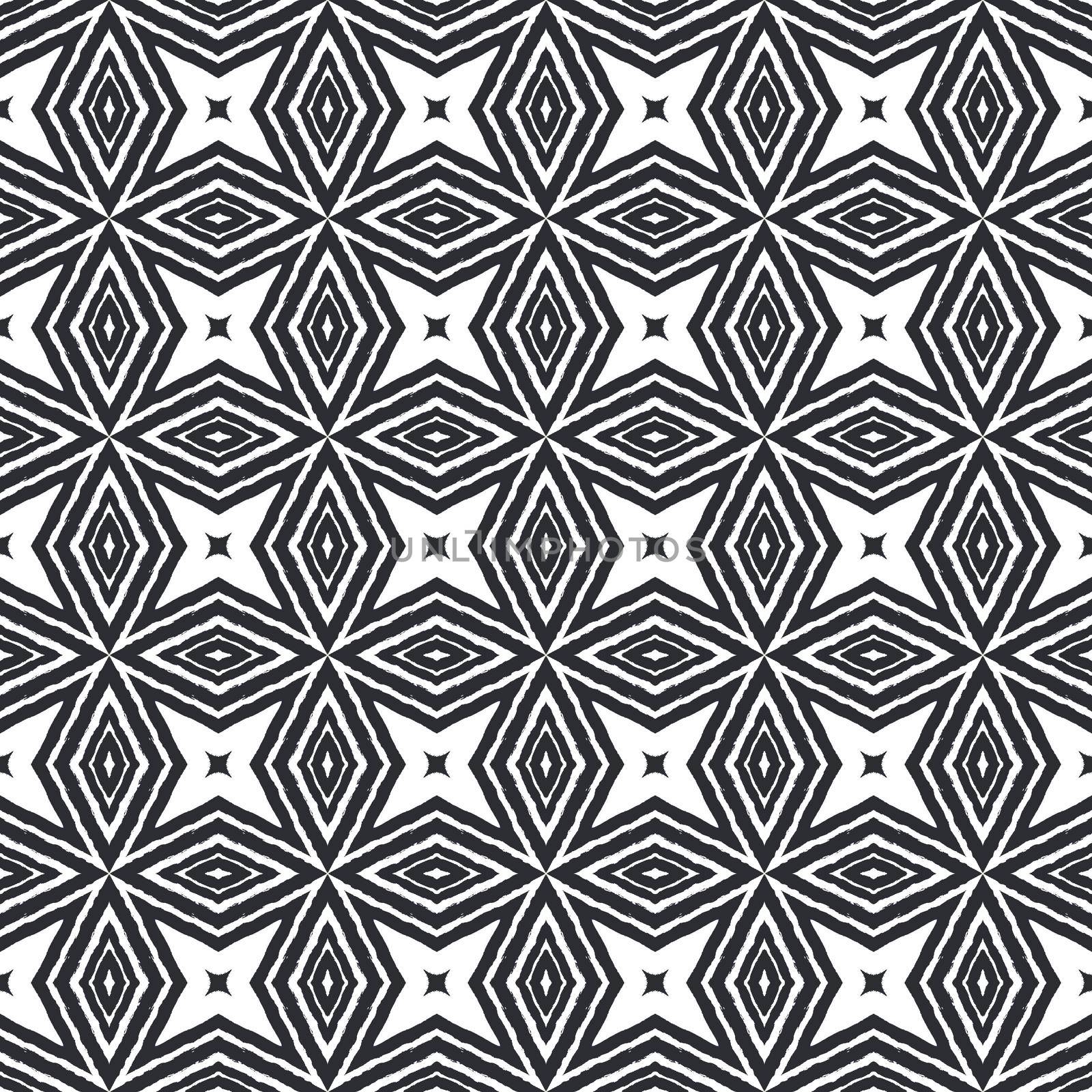 Mosaic seamless pattern. Black symmetrical by beginagain