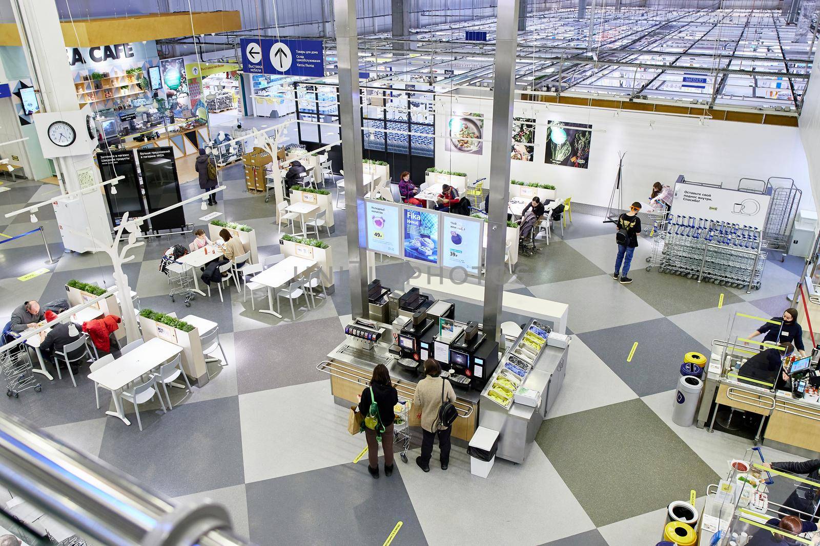 Samara, Russia - february 18, 2022: Restaurant in the IKEA Store. IKEA is the world's largest furniture retailer, founded in Sweden by vadiar