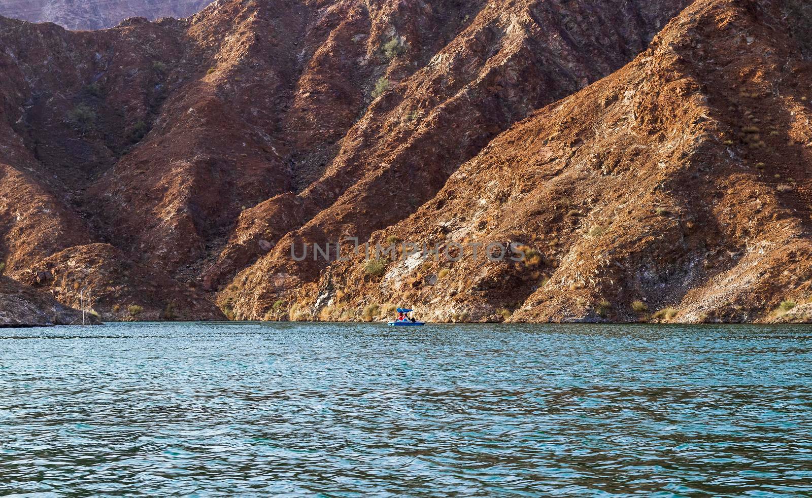 Mountains surrounding Al Al Rafisah Dam in Sharjah Emirate. Outdoor by pazemin