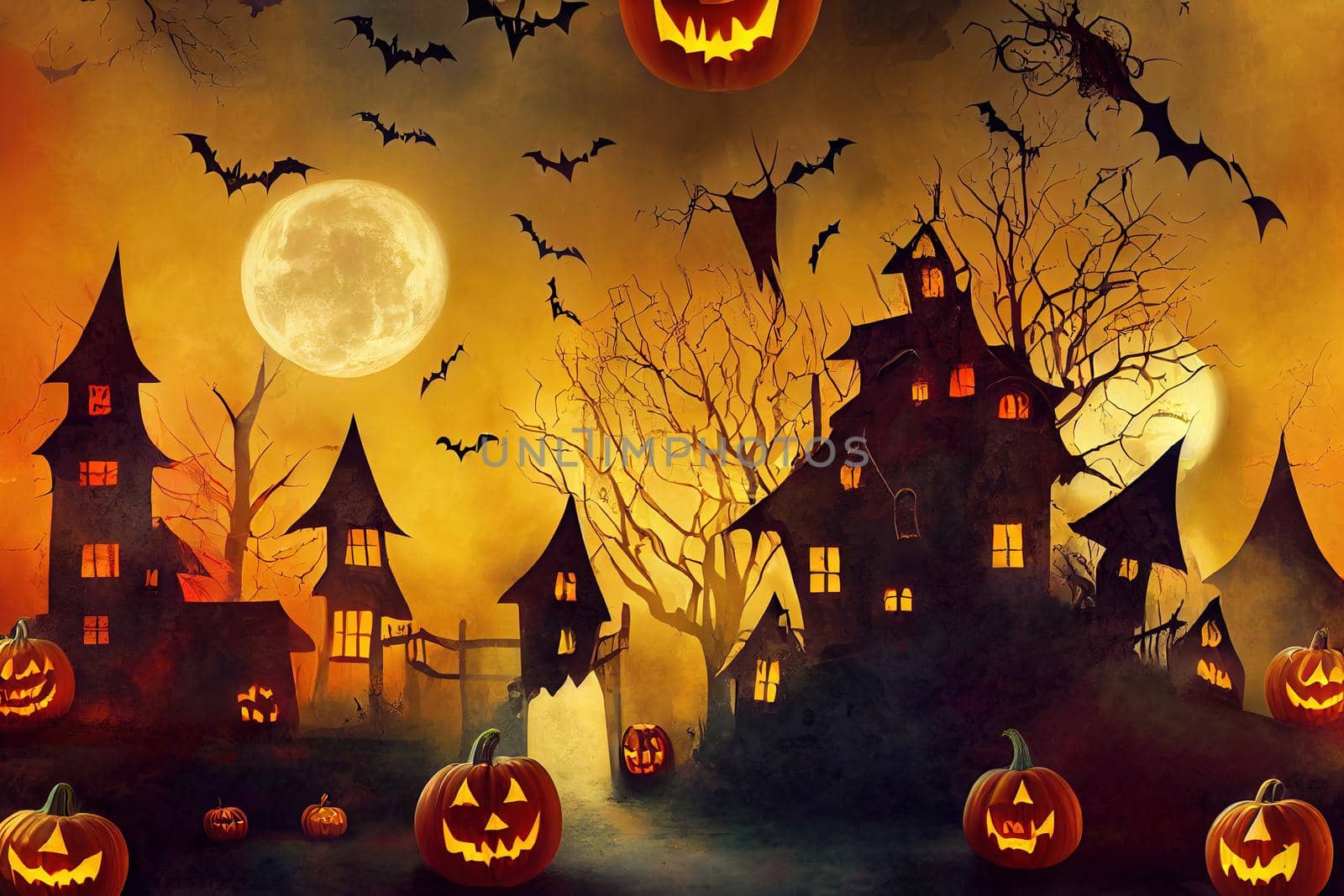 Abstract Halloween background, toon style