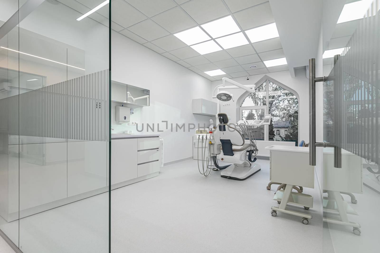 Interior of dentistry medical office, special equipment by starush