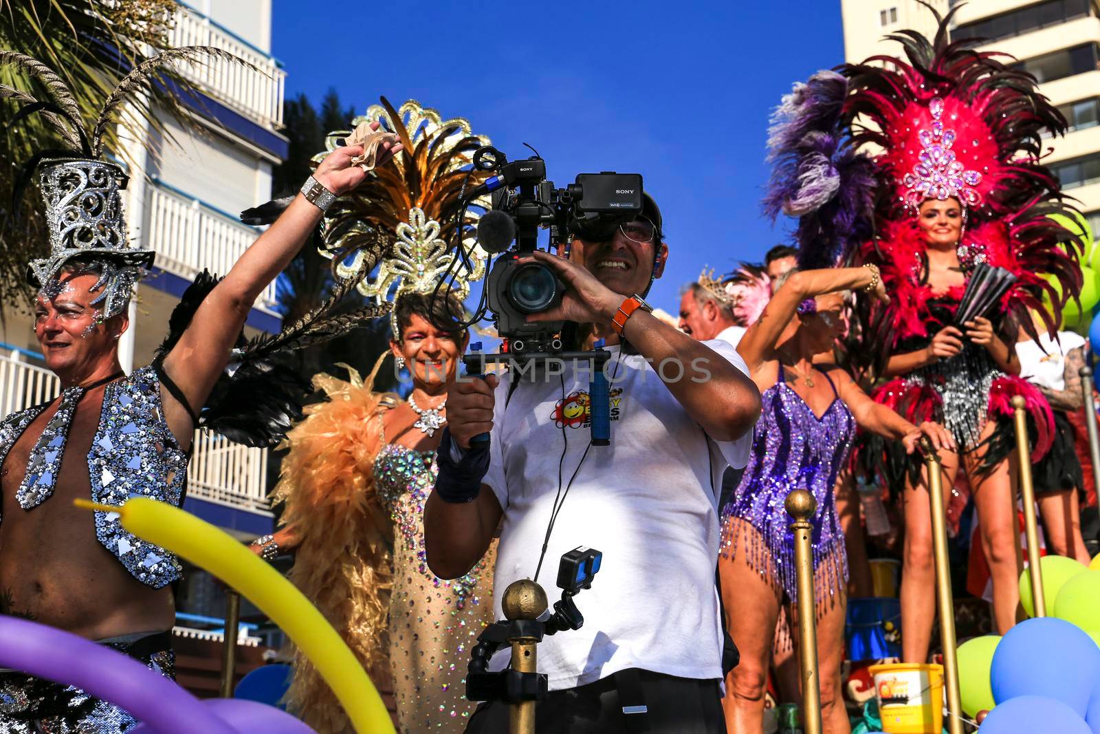 Benidorm, Alicante, Spain- September 10, 2022: People dancing and having fun at the Gay Pride Parade in Benidorm in September