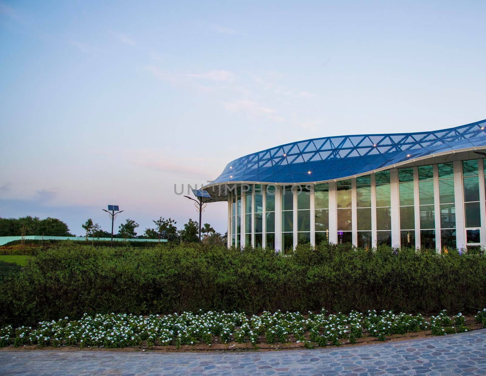 Glasshouse in Quranic park in Dubai. UAE