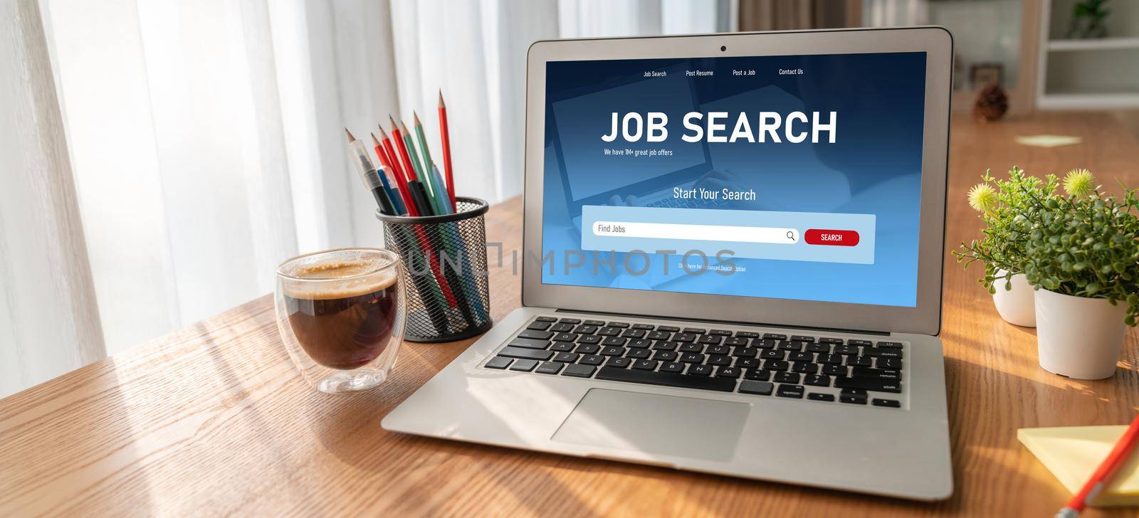 Online job search on modish website for worker to search for job opportunities on the recruitment internet network