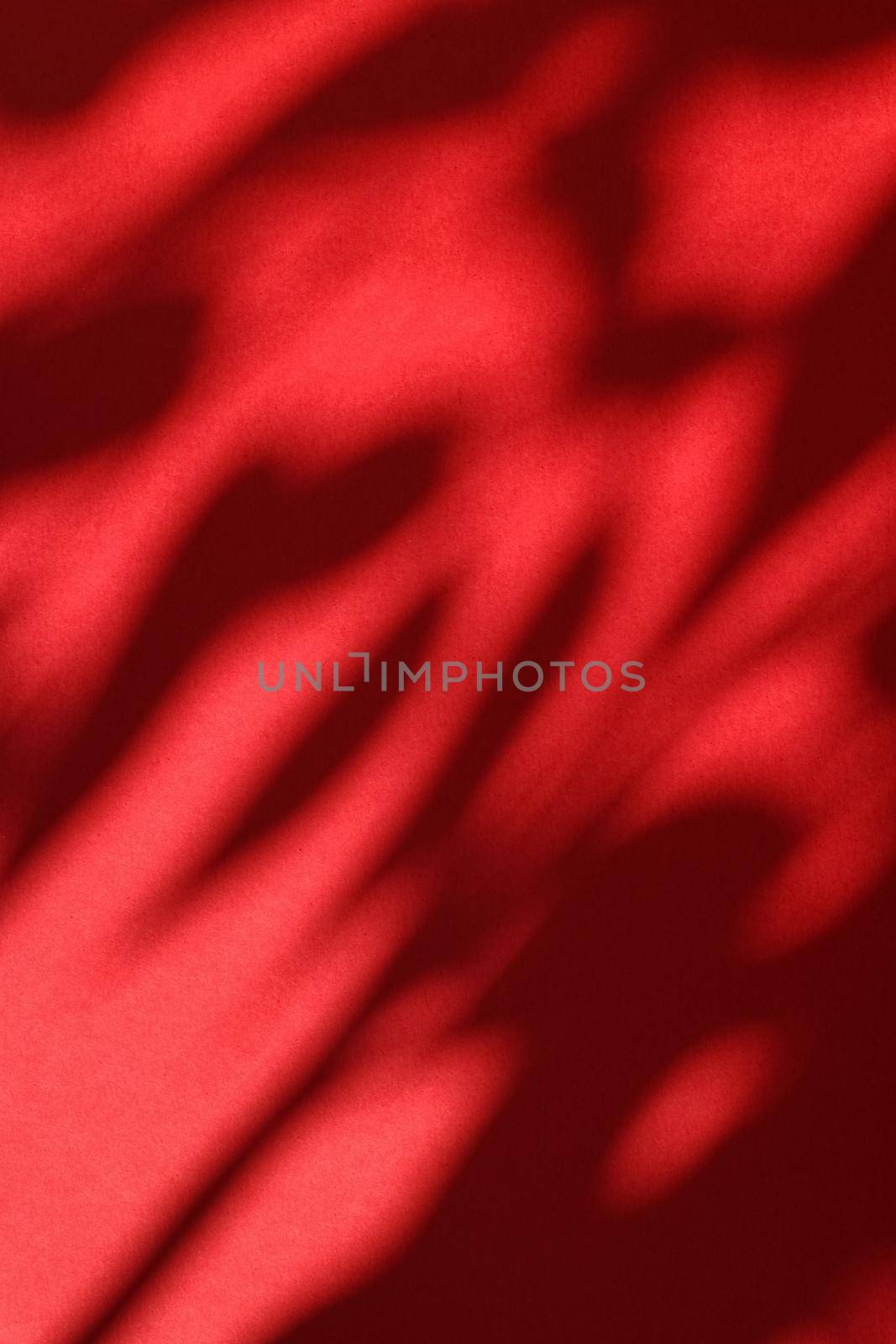 Brand design, textured effect and artistic backdrop concept - Abstract art, botanical shadows overlay on red background for holiday luxury and vintage flatlay design