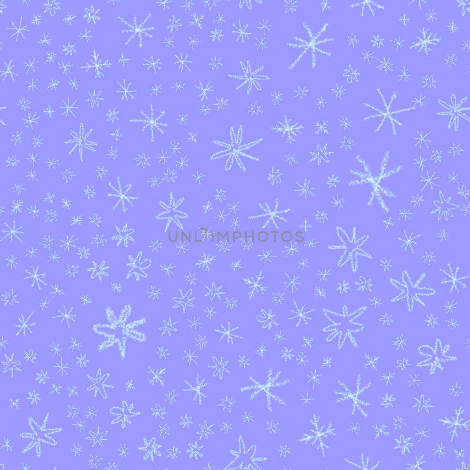 Hand Drawn Snowflakes Christmas Seamless Pattern. Subtle Flying Snow Flakes on chalk snowflakes Background. Awesome chalk handdrawn snow overlay. Precious holiday season decoration.