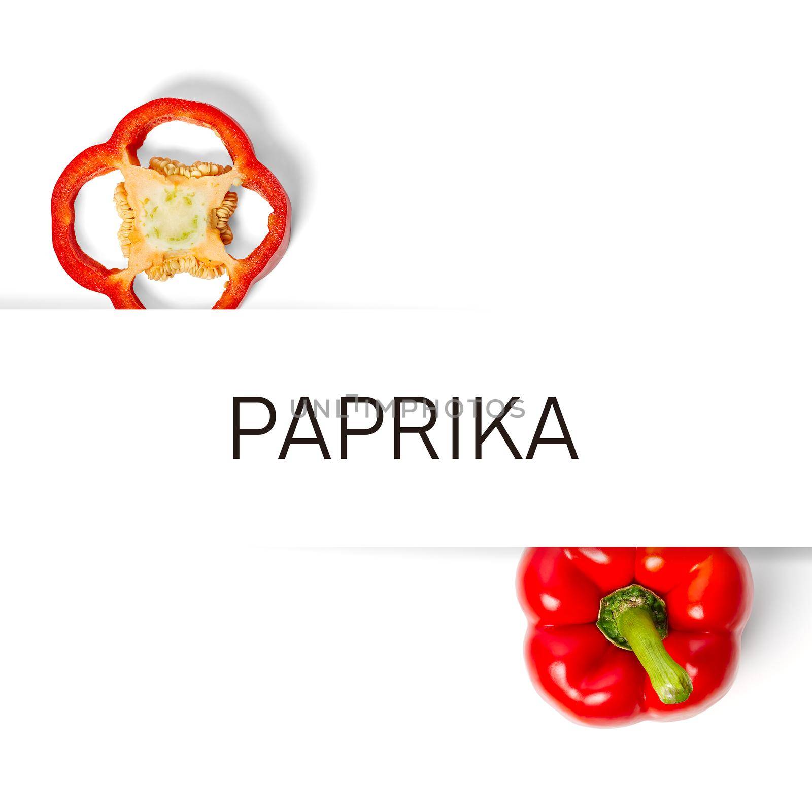 Paprika creative layout and composition isolated on white background Healthy eating, dieting concept by PhotoTime