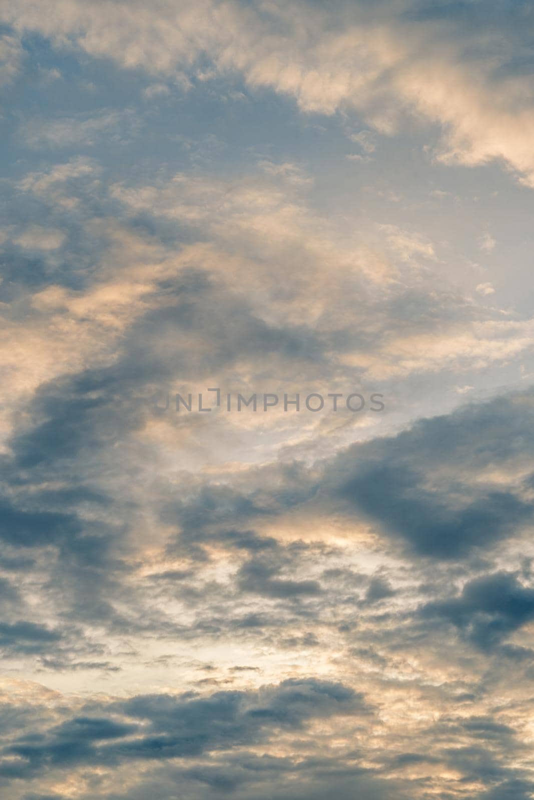 Atmosphere panorama Dramatic Sky Sunset Sunrise Dark orange rosy yellow blue pink cloud background.