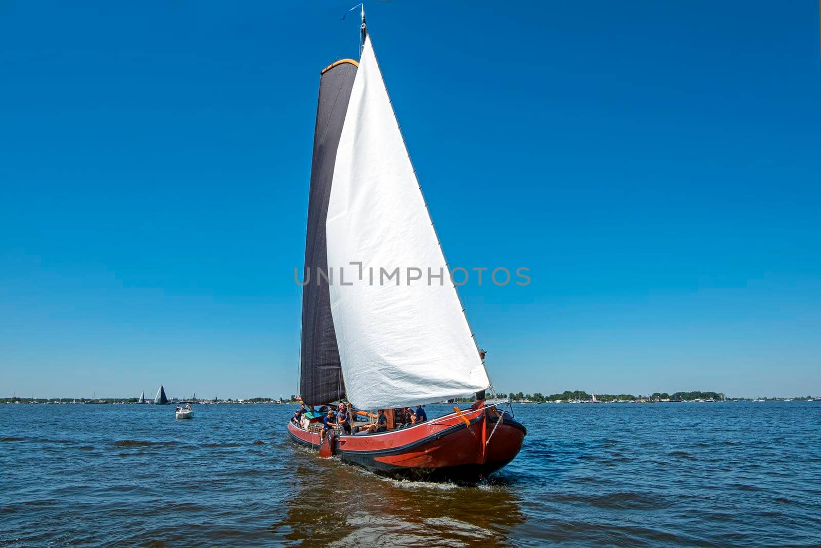 Traditional Frisian wooden sailing ship in a yearly competition in the Netherlands by devy