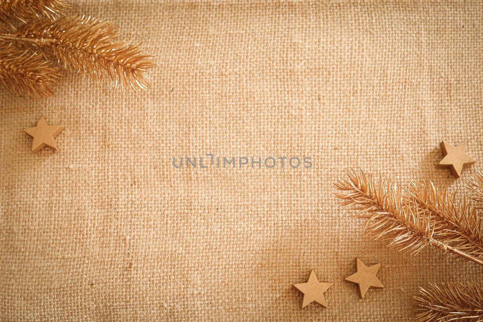 Christmas composition with natural colors and materials. Xmas background. Free space for text, copy space. Flat lay, top view
