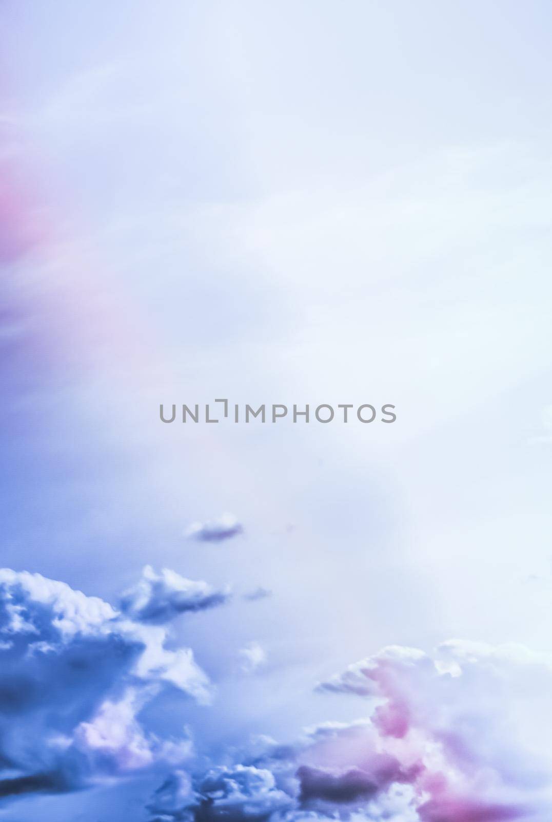 Magical dream, nature backdrop and spiritual holiday concept - Dreamy surreal sky as abstract art, fantasy pastel colours background for modern design