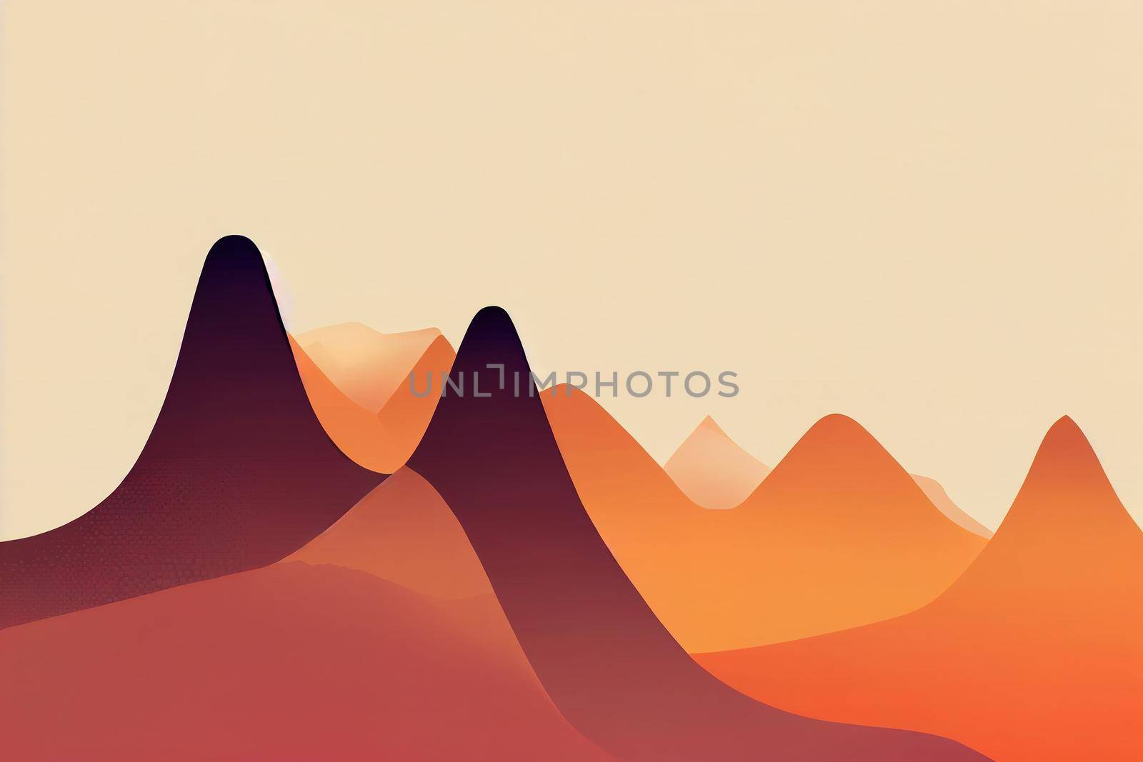 Mountain ranges, background, minimalism 2d illustration 2d style