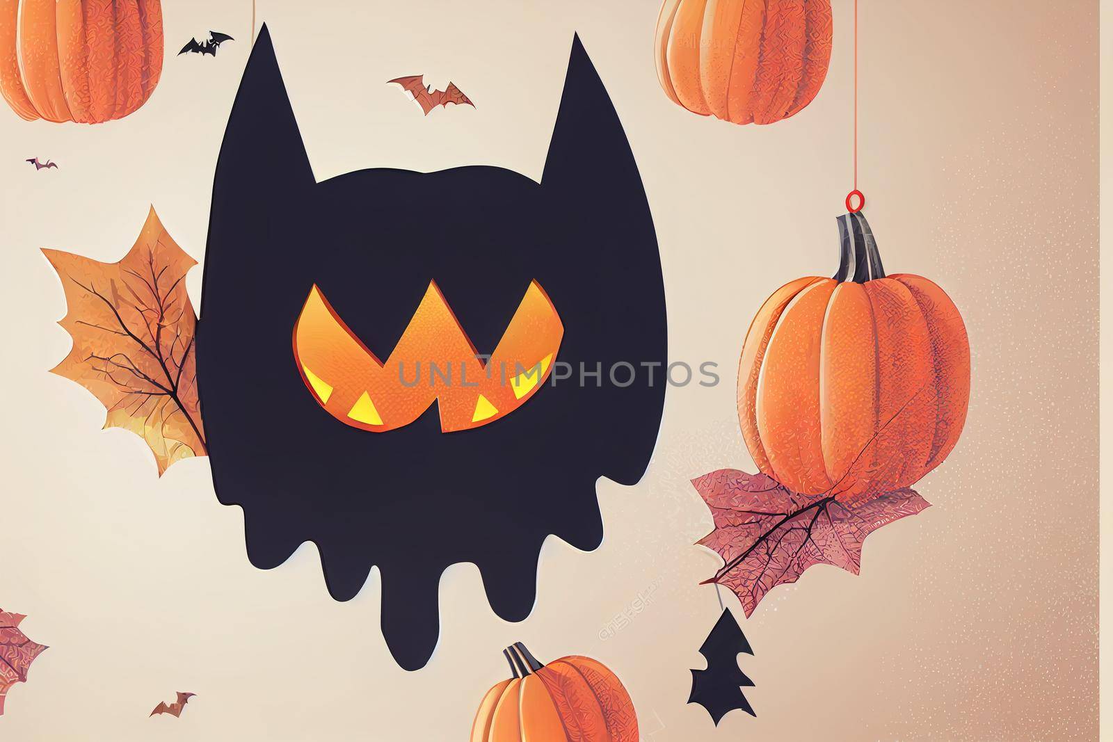 halloween banner template with cloud paper cut style and by 2ragon