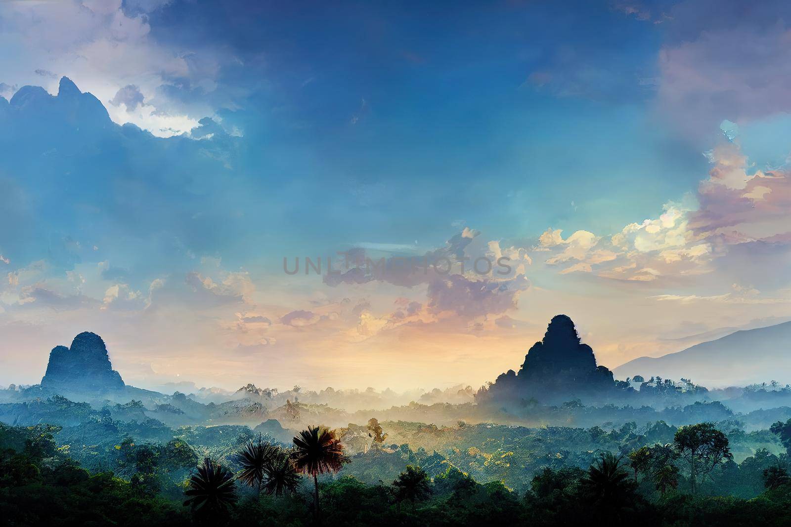 Beautiful view Knong Phsa mountain Kampong Speu Cambodia,, realistic style, 8k, nature photography, artstation