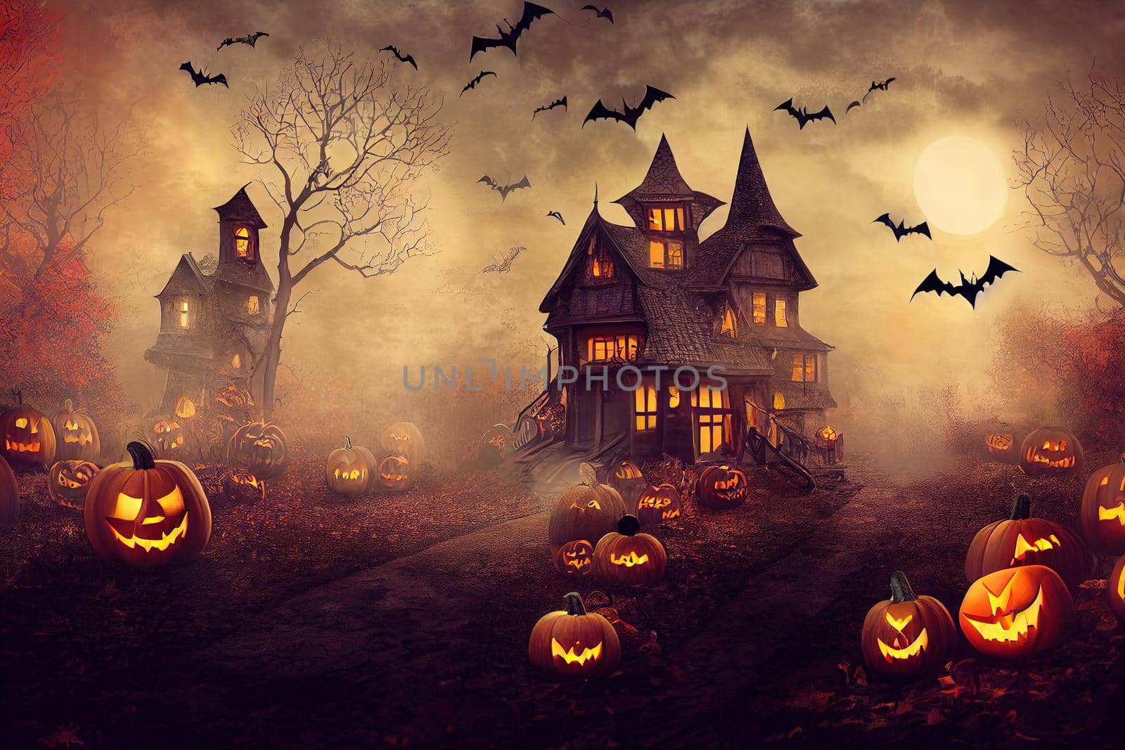 Halloween background for your design 2d illustration by 2ragon