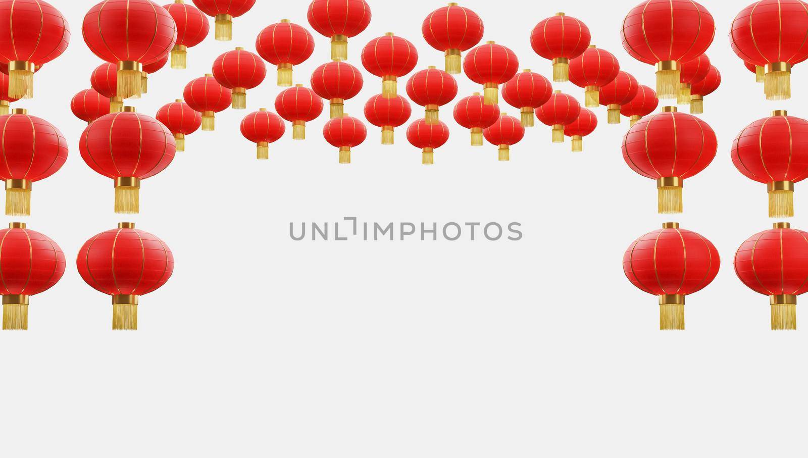 Chinese new year lantern isolated on white background , 3D rendering. by toa55