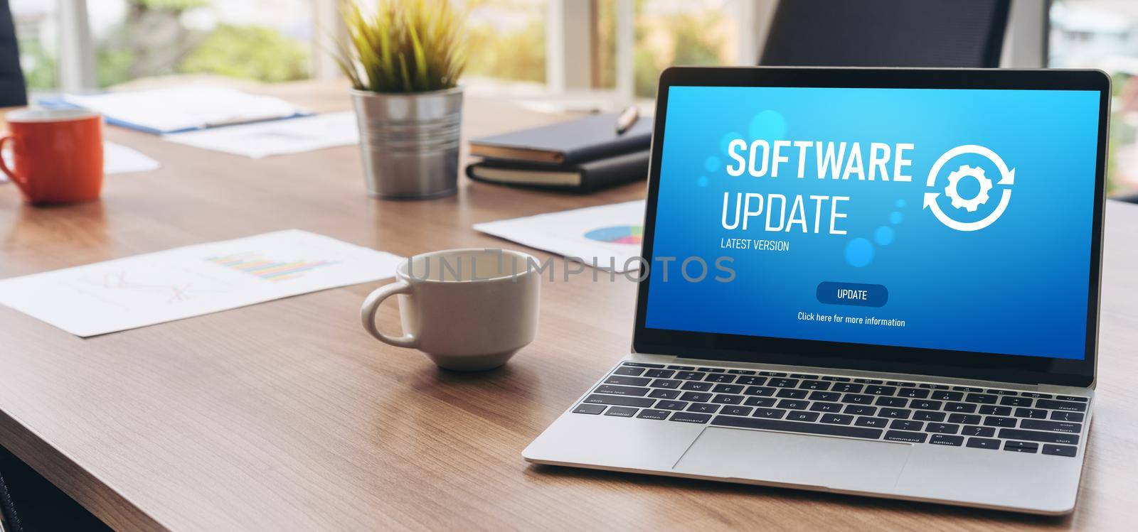 Software update on computer for modish version of device software upgrade