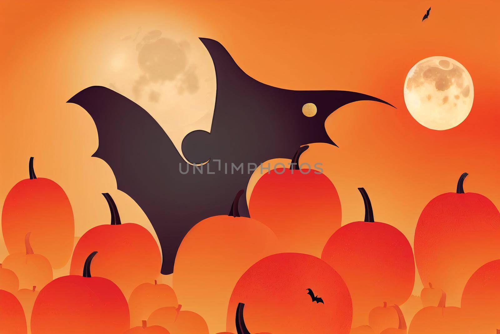 Halloween Background. Halloween orange background with many flying bats, by 2ragon