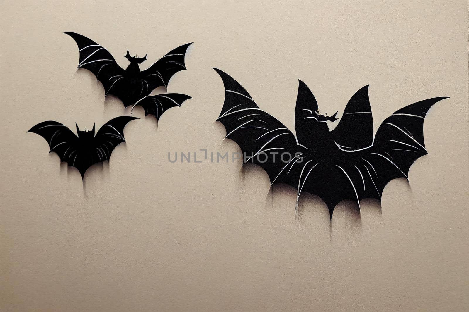 Dark Halloween bats isolated on white background by 2ragon