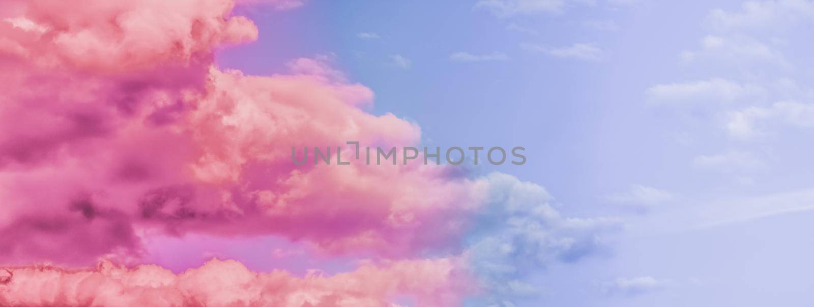 Dreamy surreal sky as abstract art, fantasy pastel colours background for modern design by Anneleven