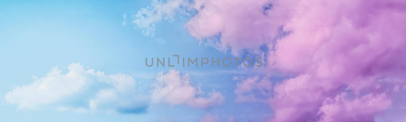 Dreamy surreal sky as abstract art, fantasy pastel colours background for modern design by Anneleven