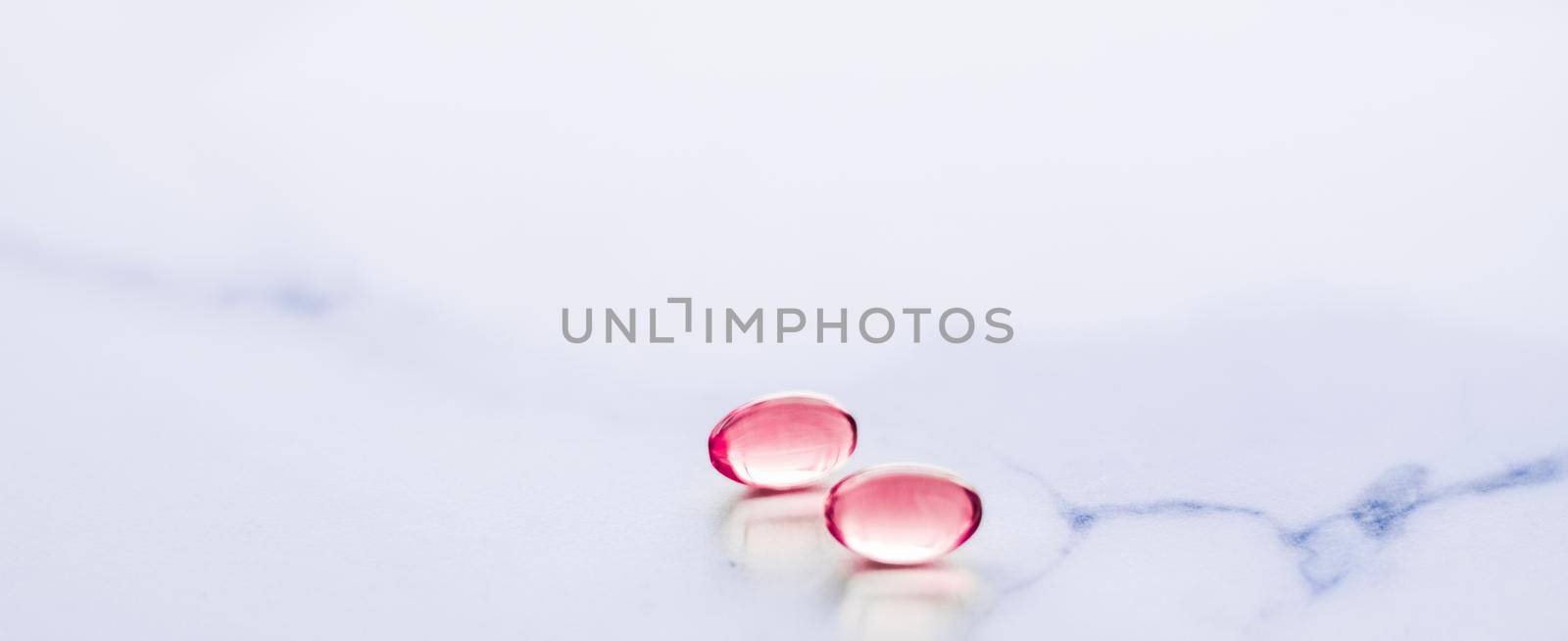 Pharmaceutical, branding and science concept - Red pills for healthy diet nutrition, supplements pill and probiotics capsules, healthcare and medicine as pharmacy and scientific research background