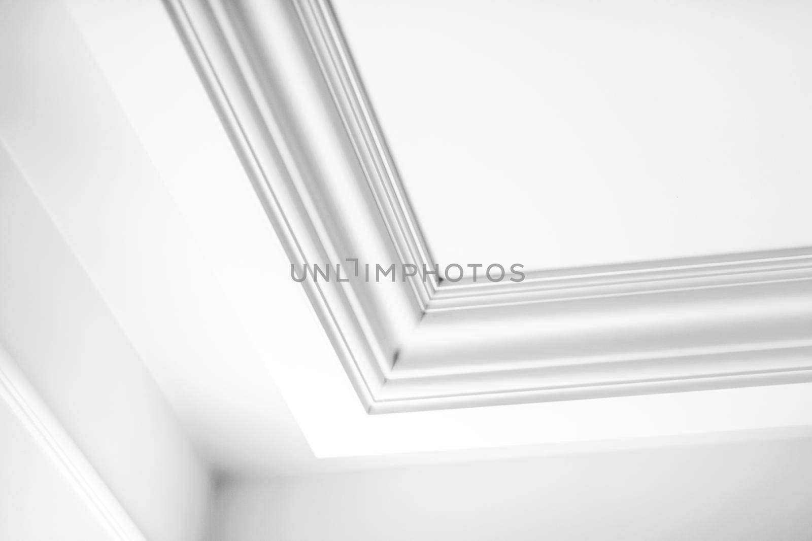 Molding on ceiling detail, interior design and architectural abstract background by Anneleven