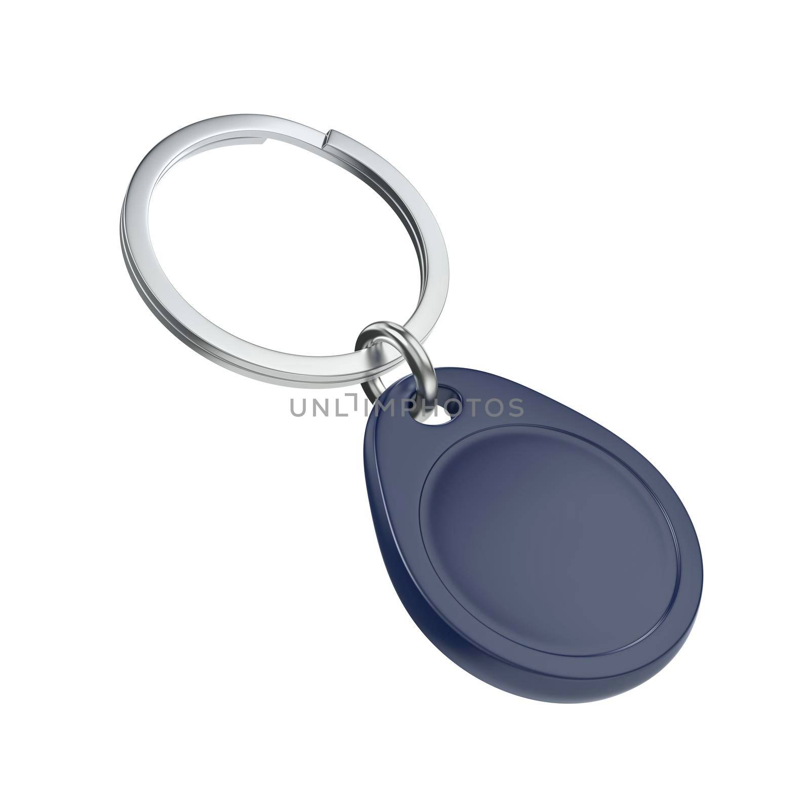 Blue RFID key fob isolated on white background
