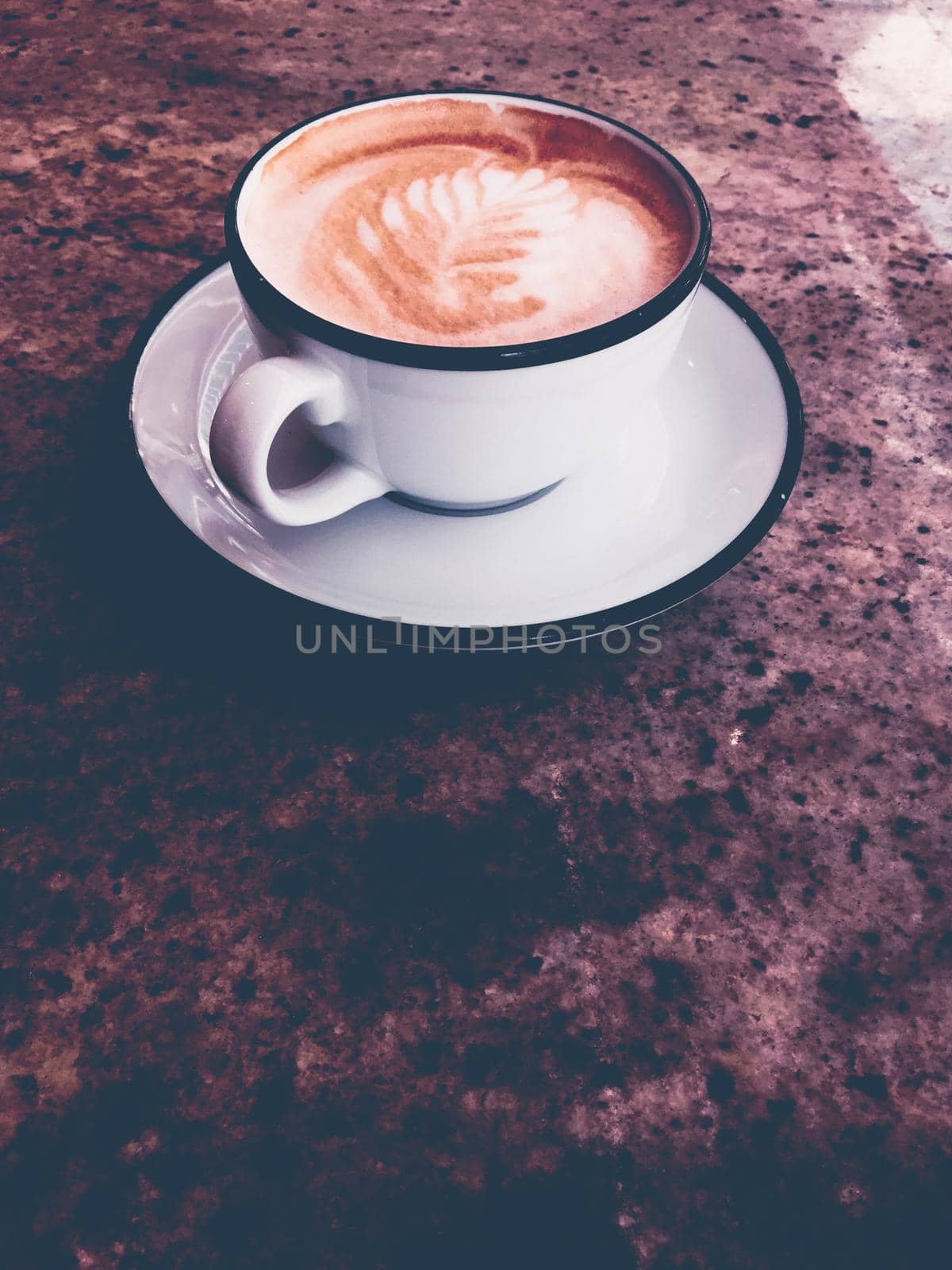 Brunch in Paris, drinks menu and vintage recipe concept - Cappuccino for breakfast in cafeteria, coffee cup on table in parisian cafe