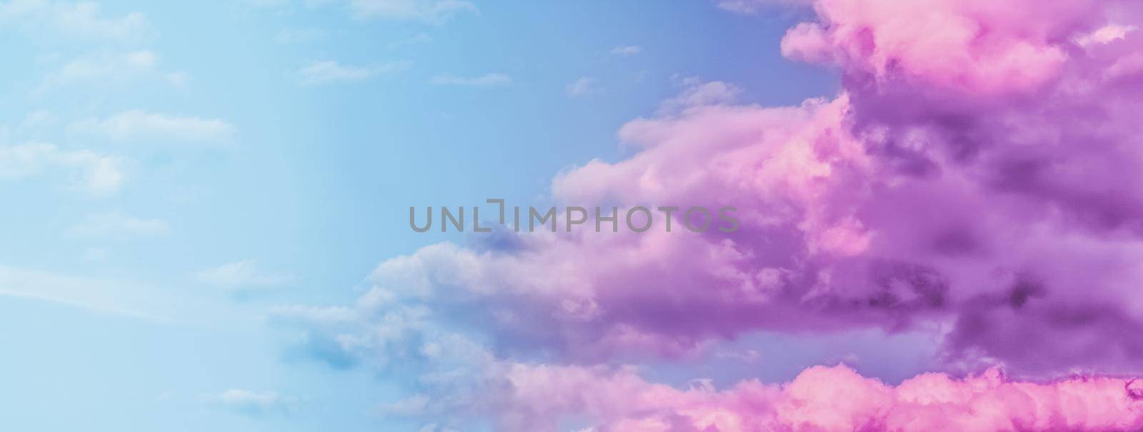 Dreamy surreal sky as abstract art, fantasy pastel colours background for modern design by Anneleven