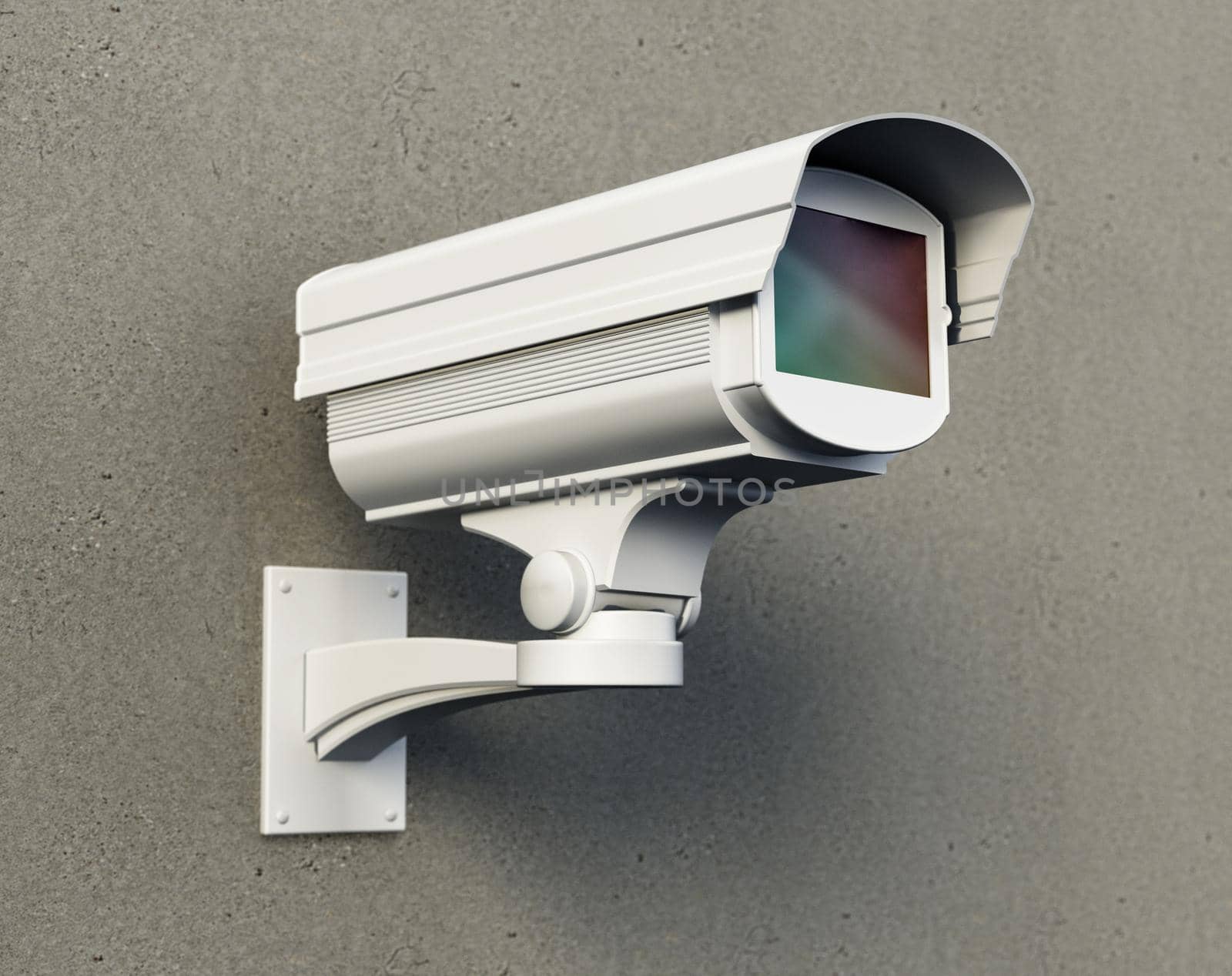 CCTV camera on the wall. 3D illustration by Simsek