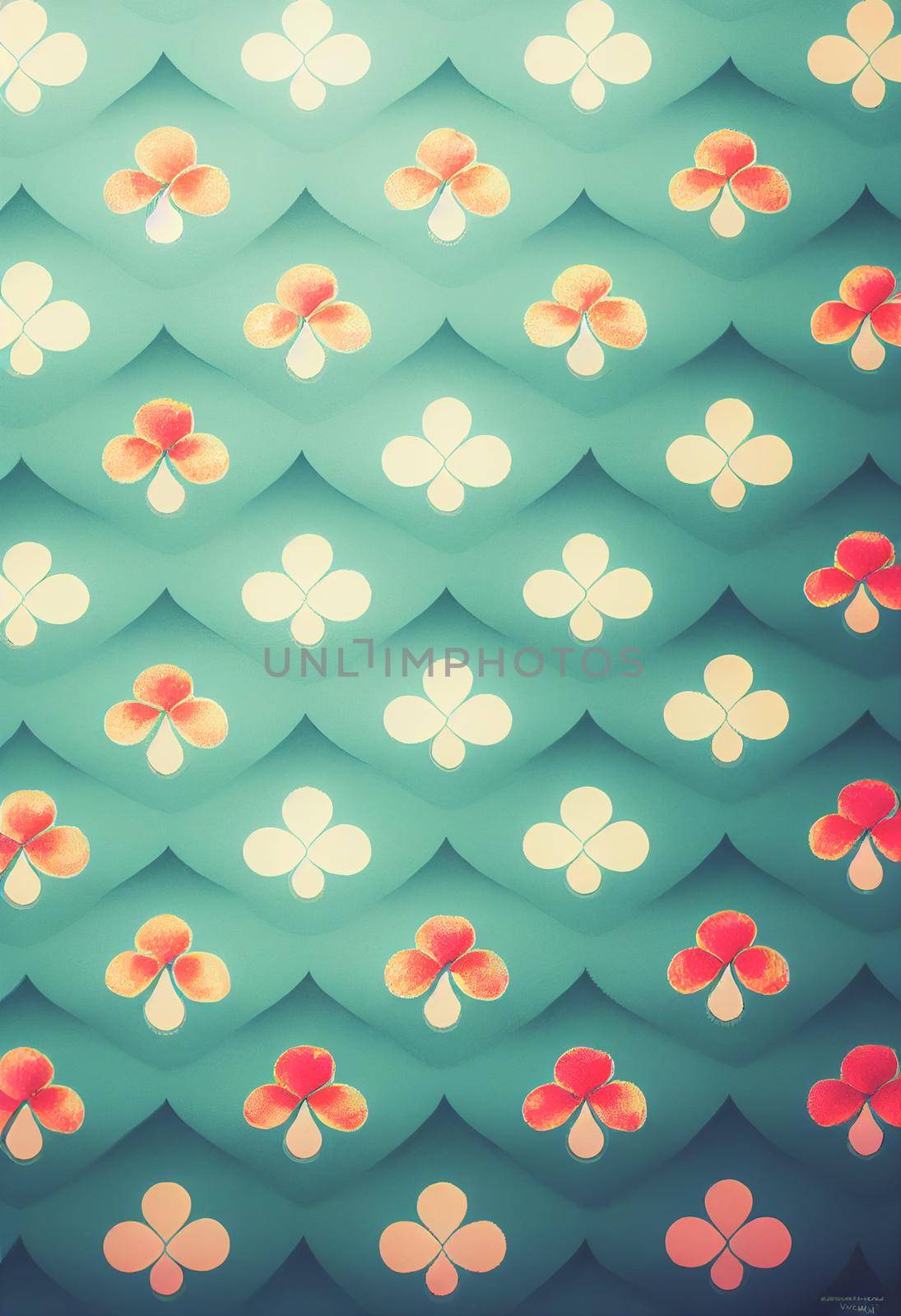 Lucky charm background of 3D render, suitable for a mobile screen, phone desktop, landing page, UI UX, and wallpaper.