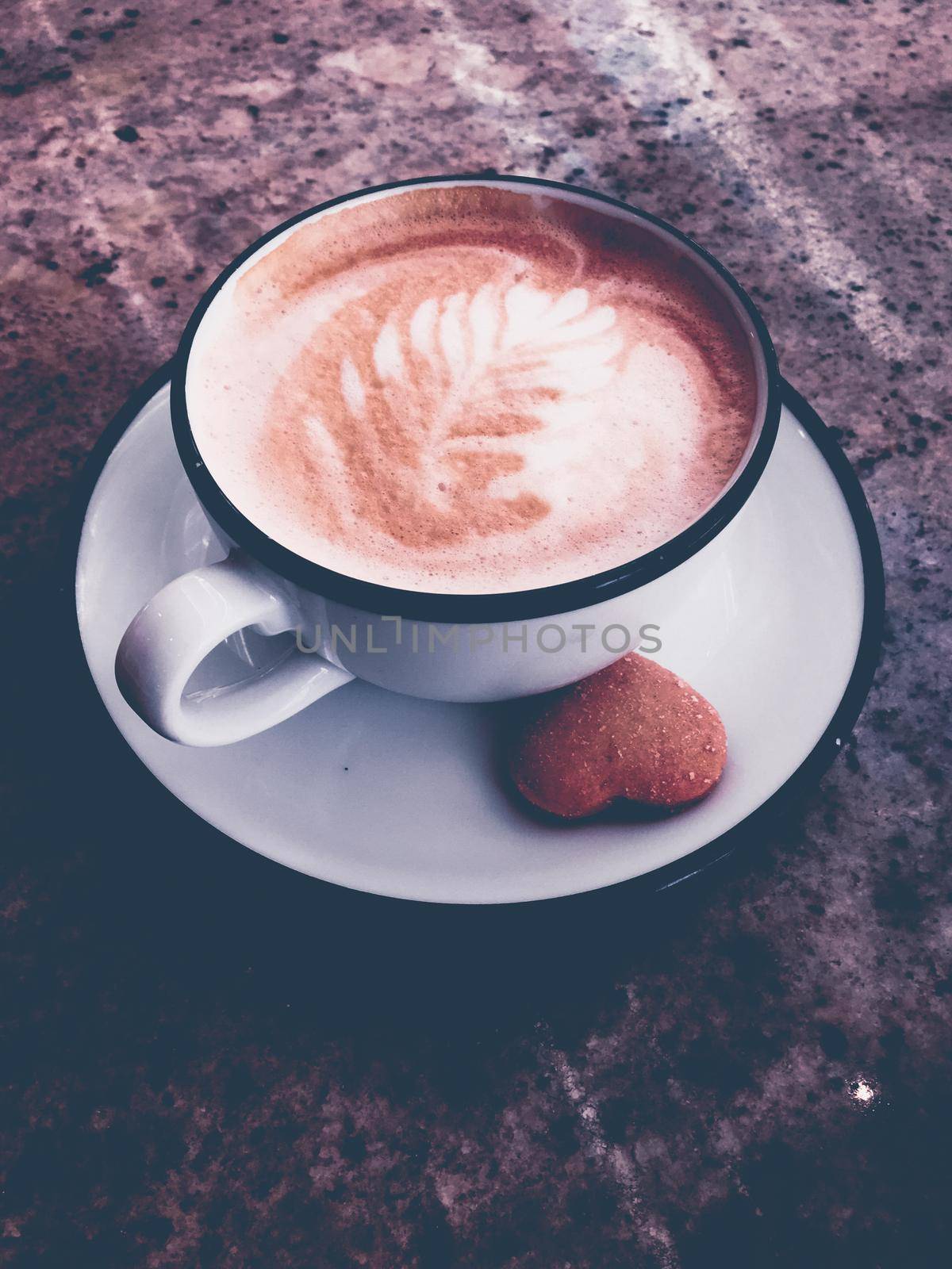 Brunch in Paris, drinks menu and vintage recipe concept - Cappuccino for breakfast in cafeteria, coffee cup on table in parisian cafe