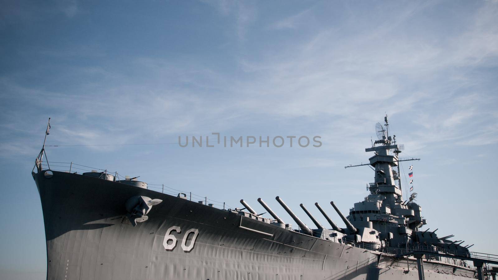 Battleship of US Navy at the museum in Mobile, AL.