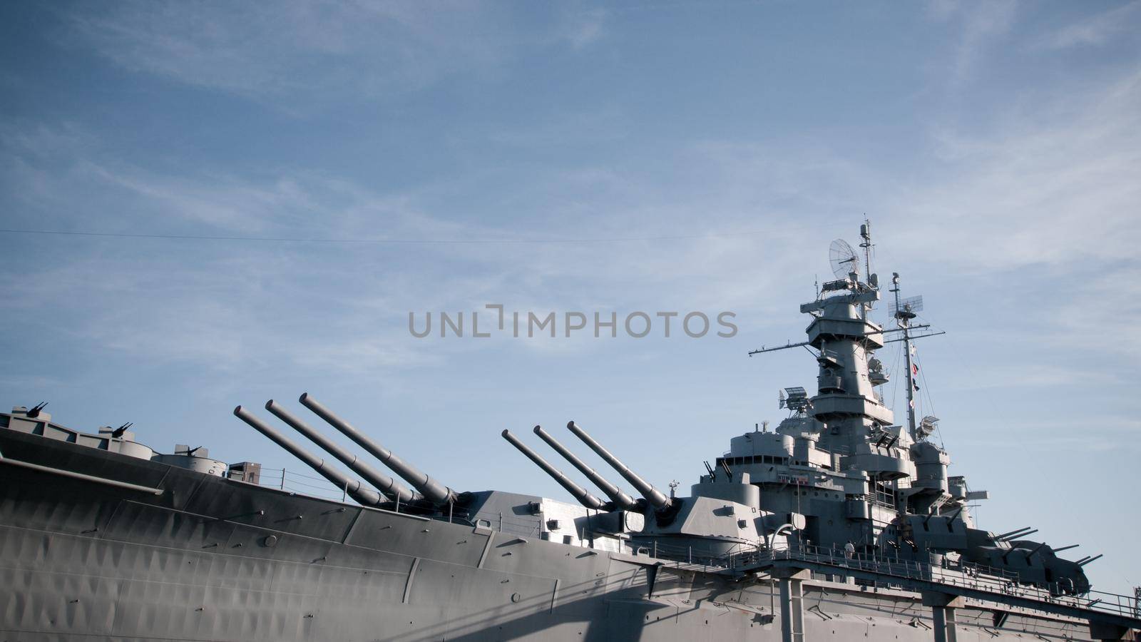 Battleship of US Navy at the museum in Mobile, AL.