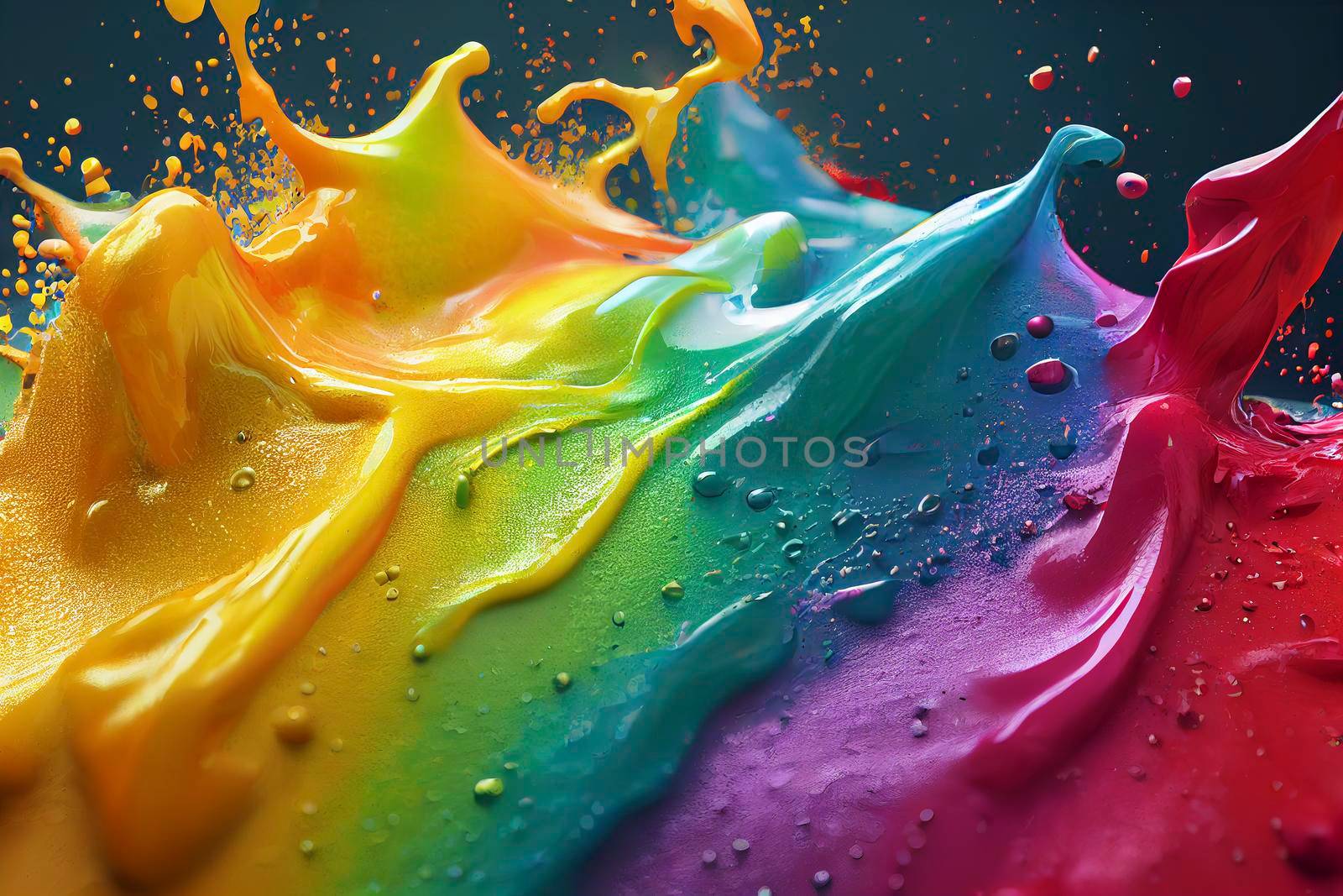 Colored paint splash isolated on black background. by jbruiz78