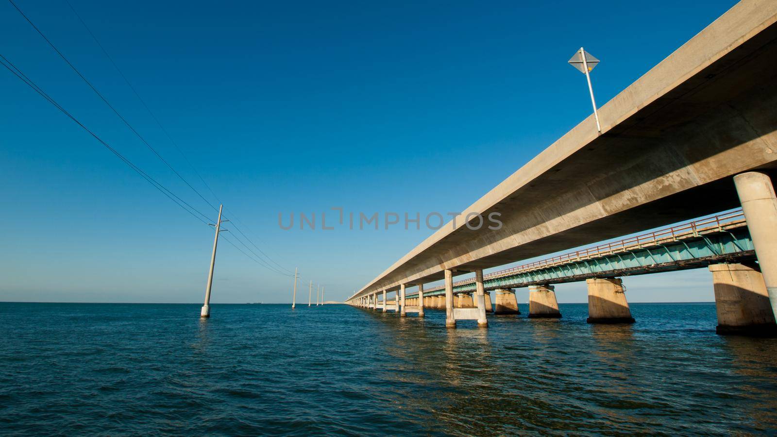 The Seven Mile Bridge is a famous bridge in the Florida Keys.