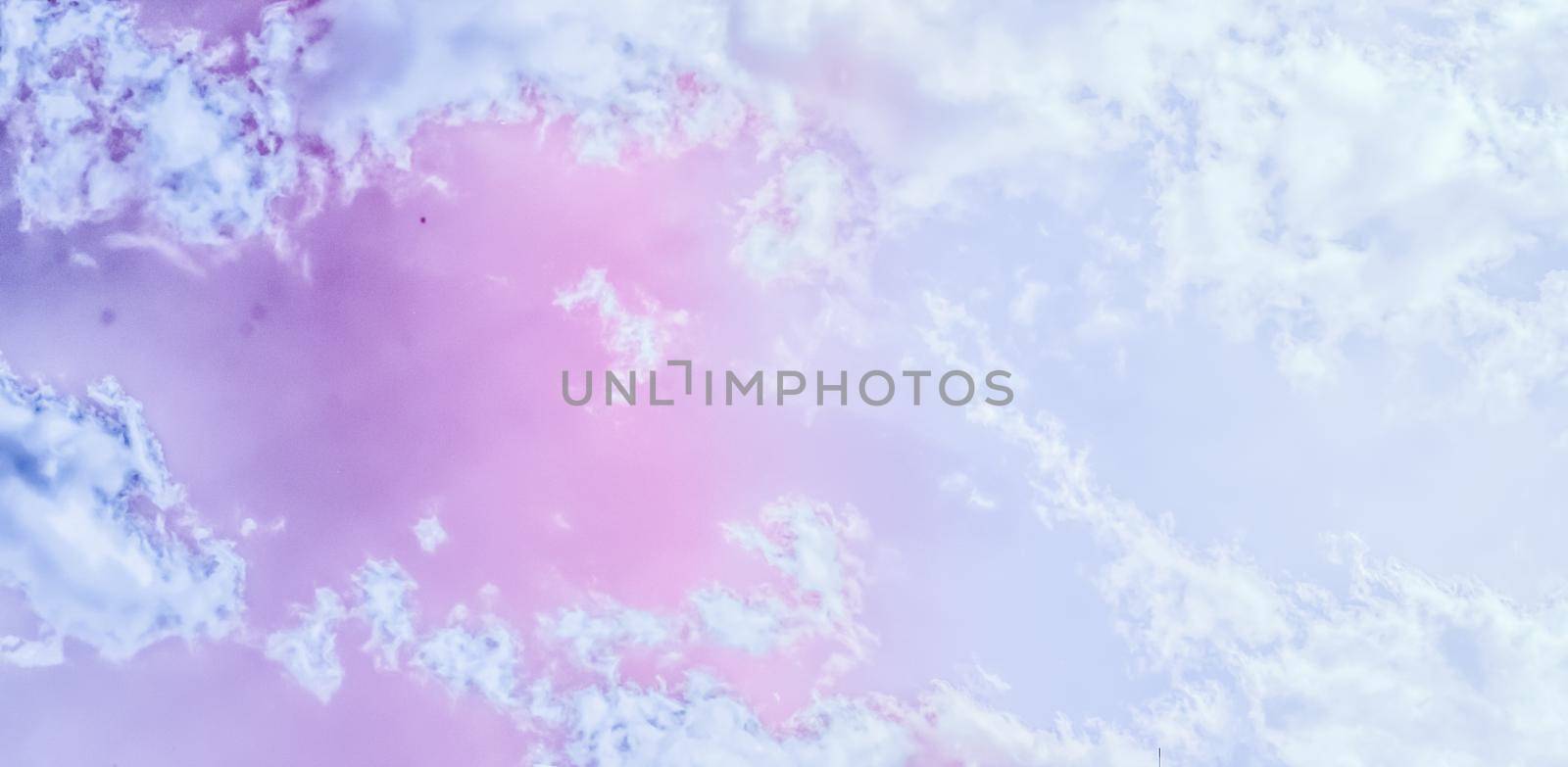 Magical dream, nature backdrop and spiritual holiday concept - Dreamy surreal sky as abstract art, fantasy pastel colours background for modern design