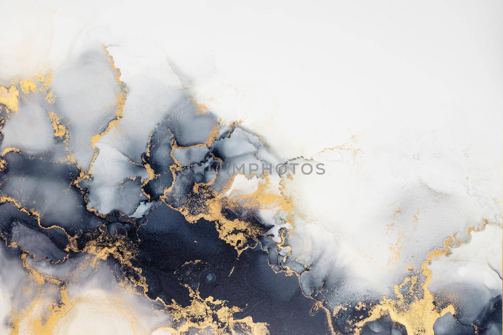 Marble ink abstract art from exquisite original painting for abstract background . Painting was painted on high quality paper texture to create smooth marble background pattern of ombre alcohol ink .