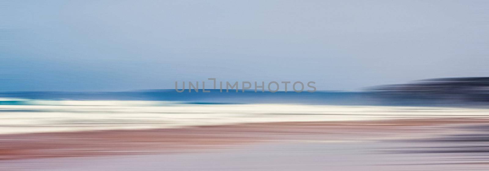 Abstract sea background, long exposure view of dreamy ocean coast in summer by Anneleven